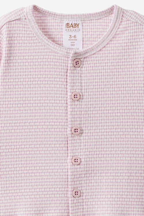 Organic Pointelle Cardigan - Thistile/Finley Stripe