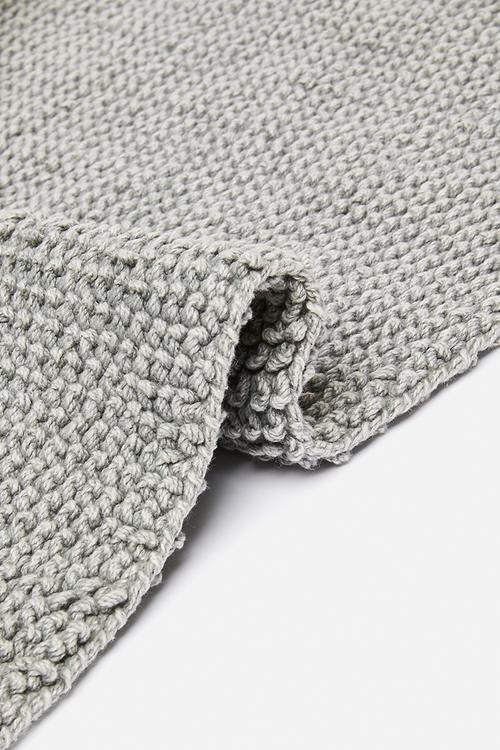 Handwoven cotton bathmat - grey