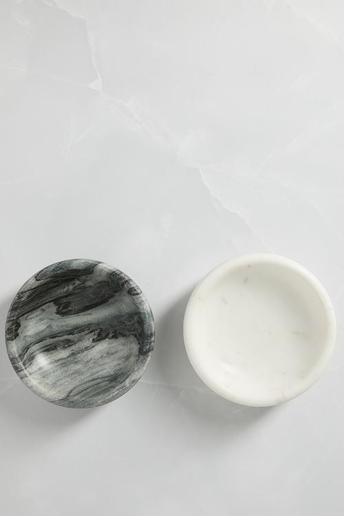 Small Trinket Bowls Set of 2 - Grey & White