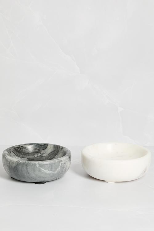 Small Trinket Bowls Set of 2 - Grey & White