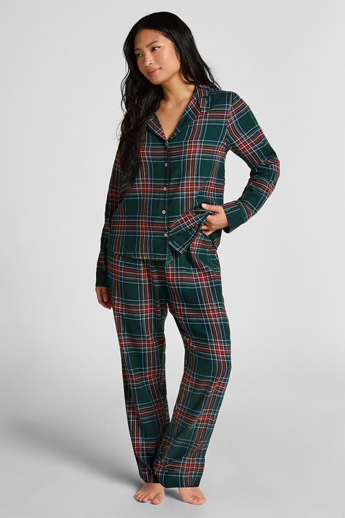 Pj ls flannel twill check - green