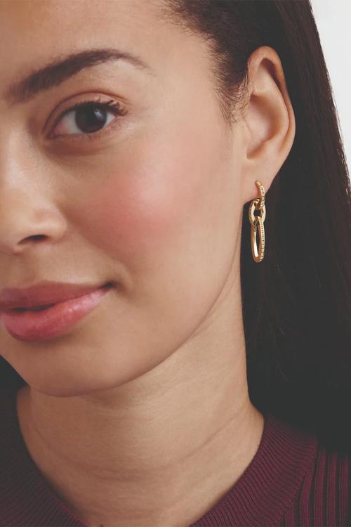 Shirina crystal shimmer drop  earrings - gold