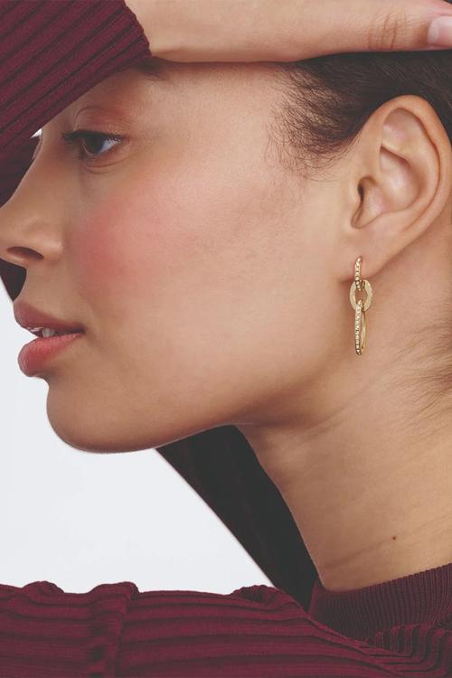 Shirina crystal shimmer drop  earrings - gold