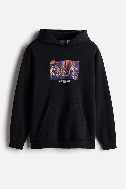 Loose fit hoodie - black nirvana
