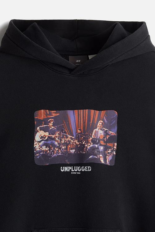 Loose fit hoodie - black nirvana