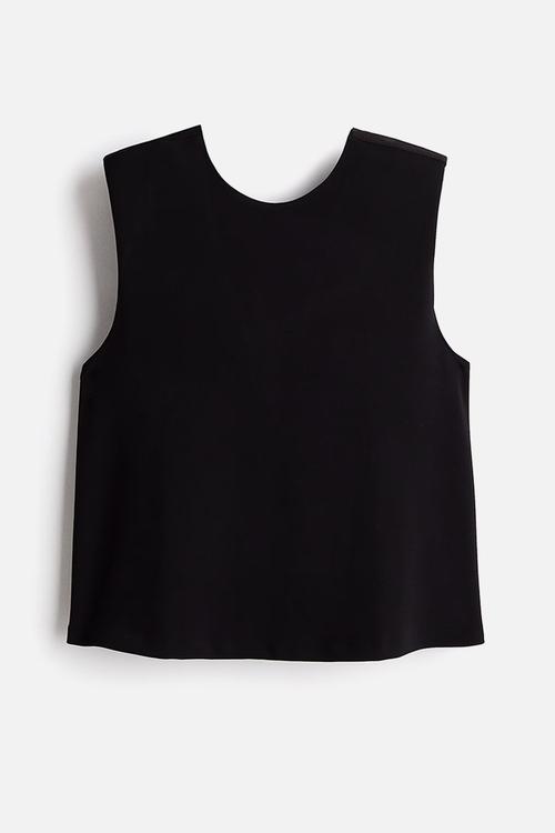 Knot-detail vest top - black