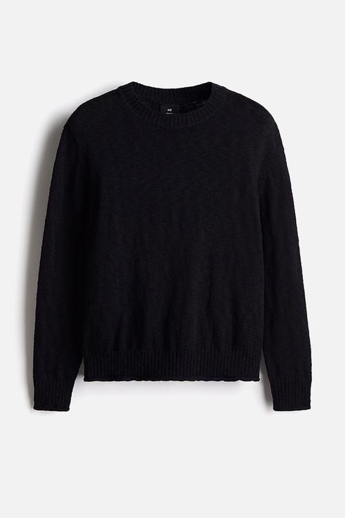 Regular fit roll-edge jumper - navy blue
