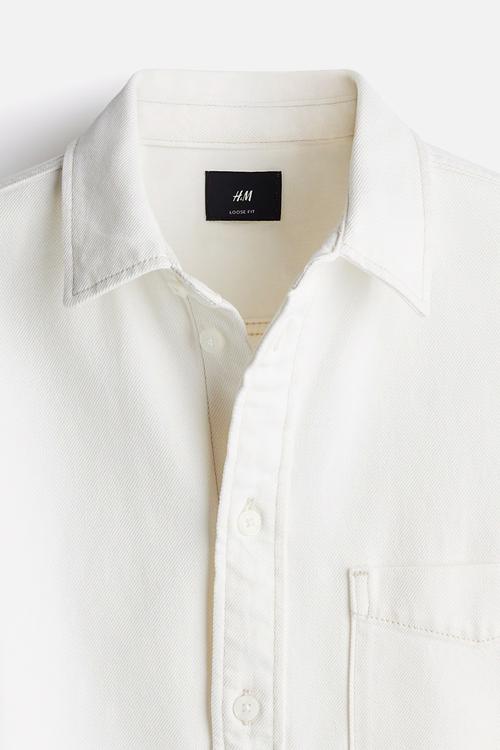 Loose fit denim shirt - white