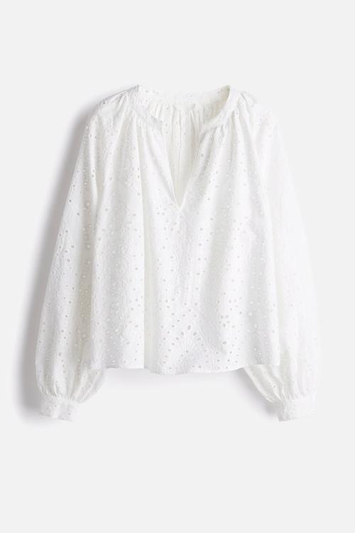 Broderie anglaise blouse - white