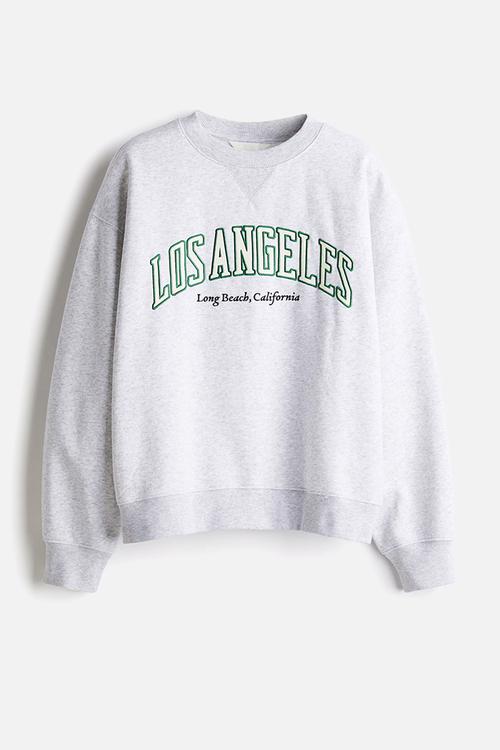 Text-motif sweatshirt - light grey marl/los angeles