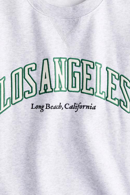 Text-motif sweatshirt - light grey marl/los angeles