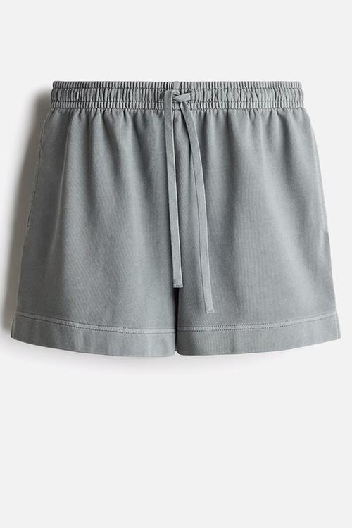 Washed cotton sweatshorts - grey