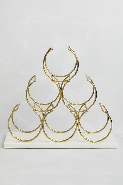 Marble Base Wine Rack - White