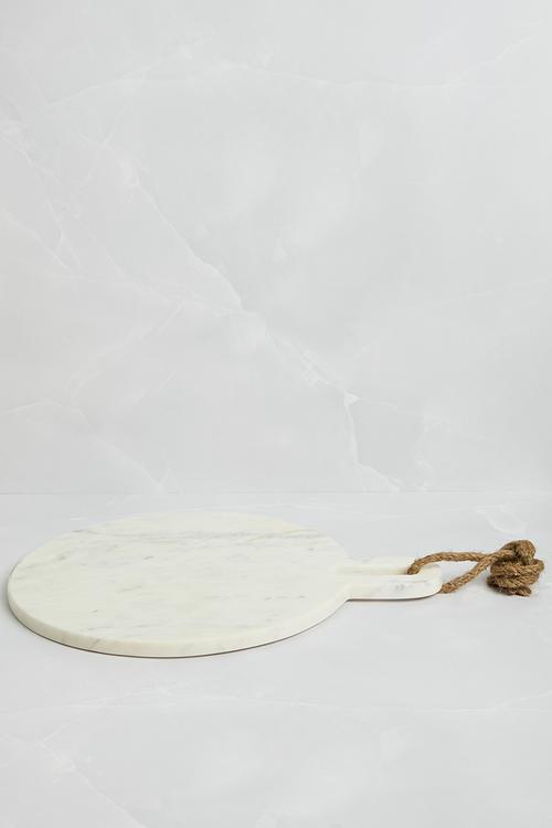 Round Marble Chopping Board Small - White