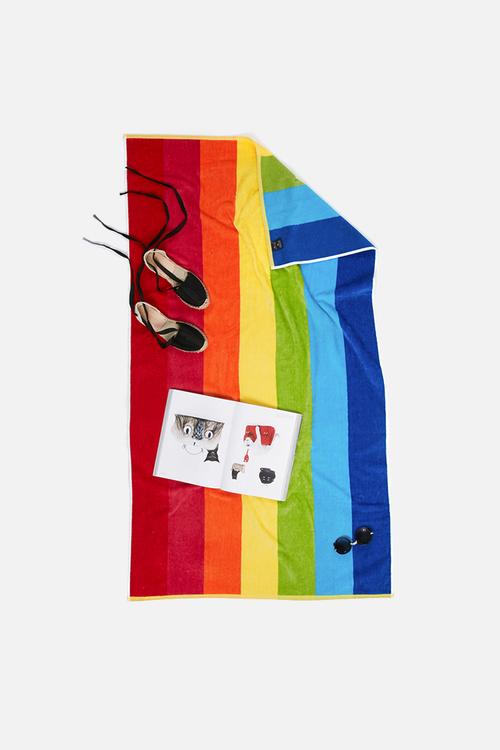 Multi-stripe beach towel