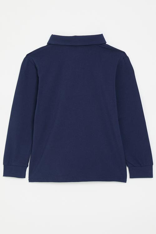 Long sleeve golfer tee - navy blue