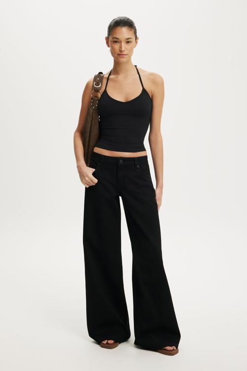 Low rise wide jean - aquarius black