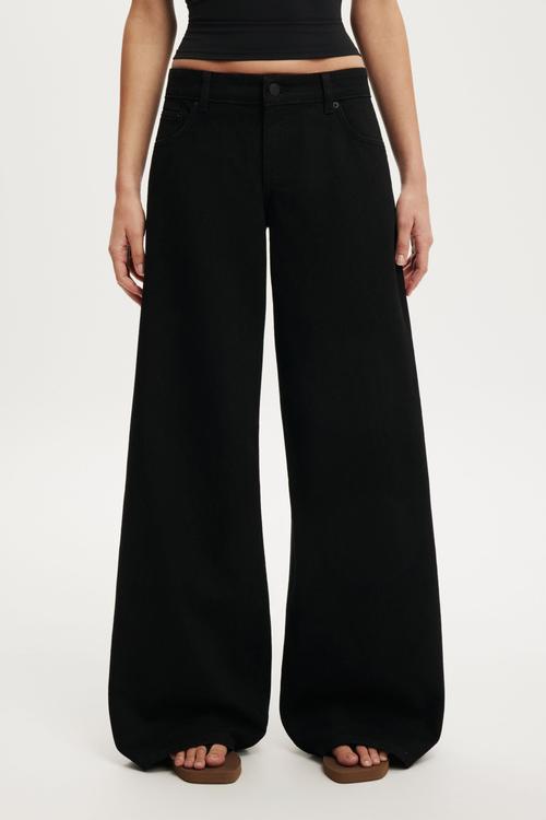 Low rise wide jean - aquarius black