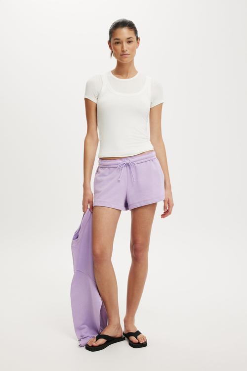 Fleece sweatshort - washed violet valentine