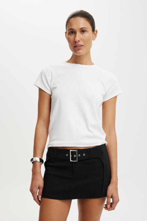 Nico belted micro mini skirt - black