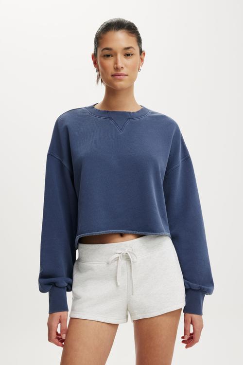 Wide band micro sweatshort - cloud marle