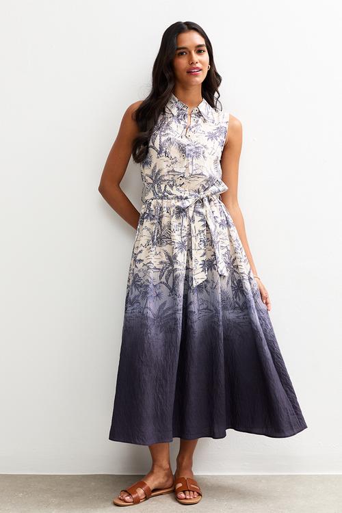 Ombre Toilesless shirt midi - purple