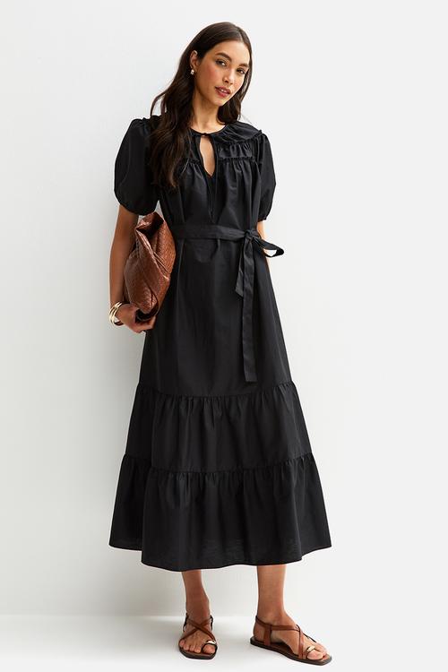 Patsy poplin smock mid - black
