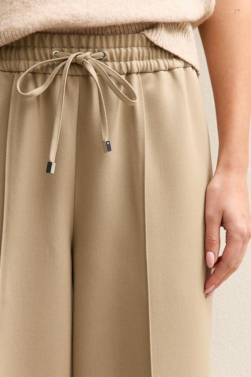 Wide Leg Drawstring Trousers - camel