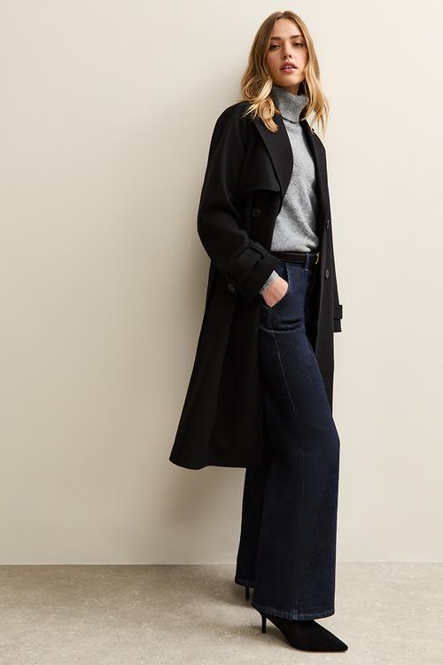 Cosy mac coat - black