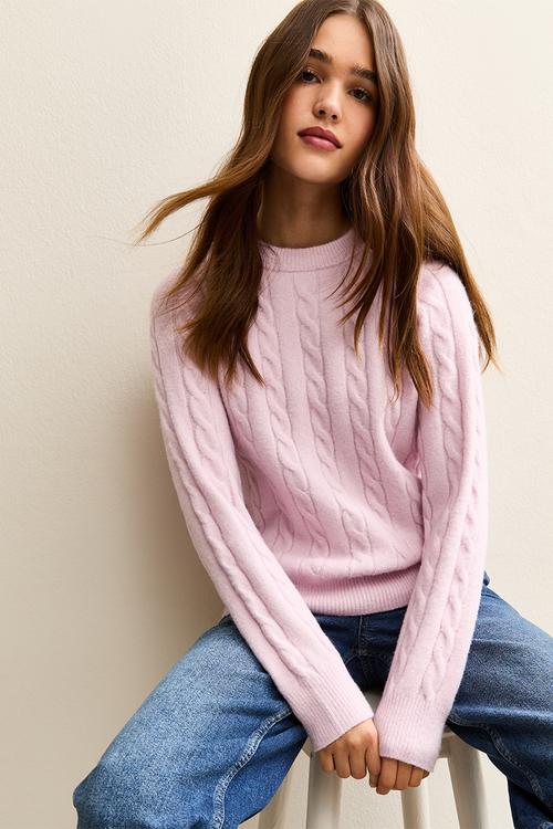 Cable jumper - lt pink