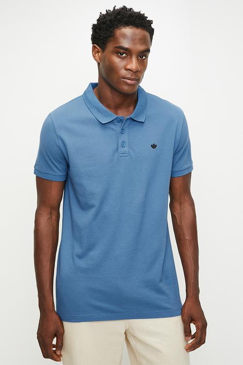 ESSENTIAL POLO SF  - DUSKY INK