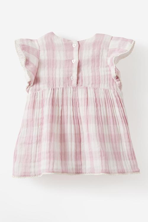 Organic Cotton Cheesecloth Dress - Thistle/Gingham