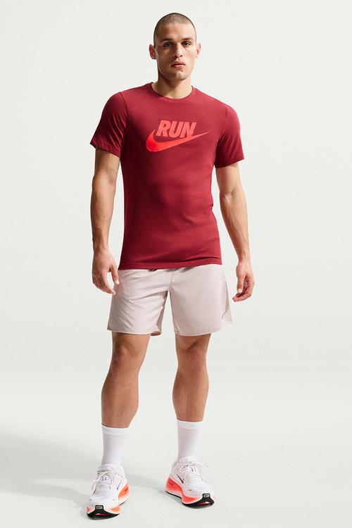 Dri-FIT  RUN SWOOSH Tee  - Burnt Red