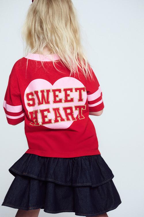 Livvy Lux Short Sleeve Tee - Varsity Red/Sweet Heart Club