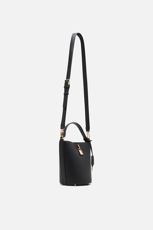 Exclusive Small Bucket With Detachable Strap Bag - Black