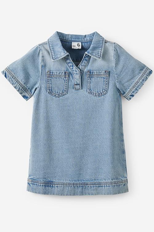 Denim Polo Dress - Airlie Light Blue