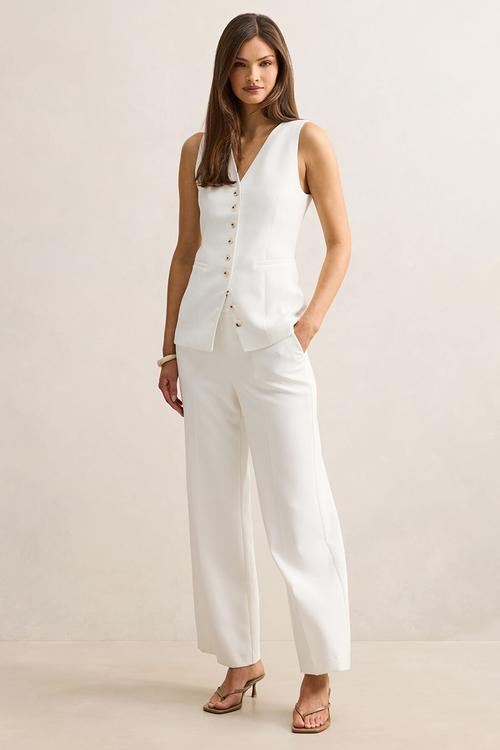 Ayla contrast waistcoat in porcelain 