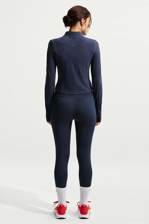 W Nk Df One Hr 7/8 Tight Useam - Midnight Navy/White