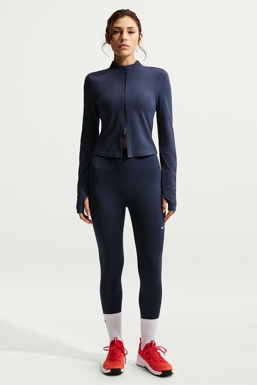 W Nk Df One Hr 7/8 Tight Useam - Midnight Navy/White
