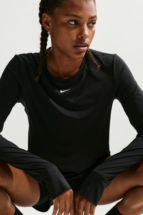 W Nk One Classic Df Ls Top - Black/White