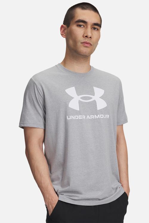 UA SPORTSTYLE LOGO UPDATE SS - Steel Light Heather /  / White