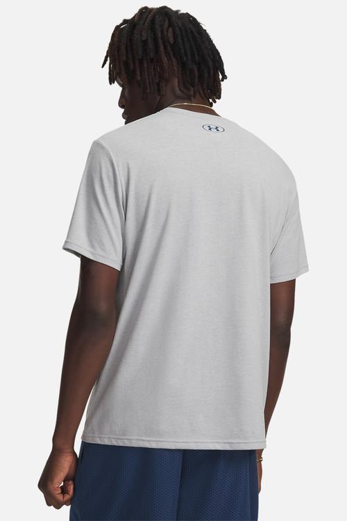 UA Varsity Crest SS Tee  - Mod Gray Light Heather /  / Wham Blue