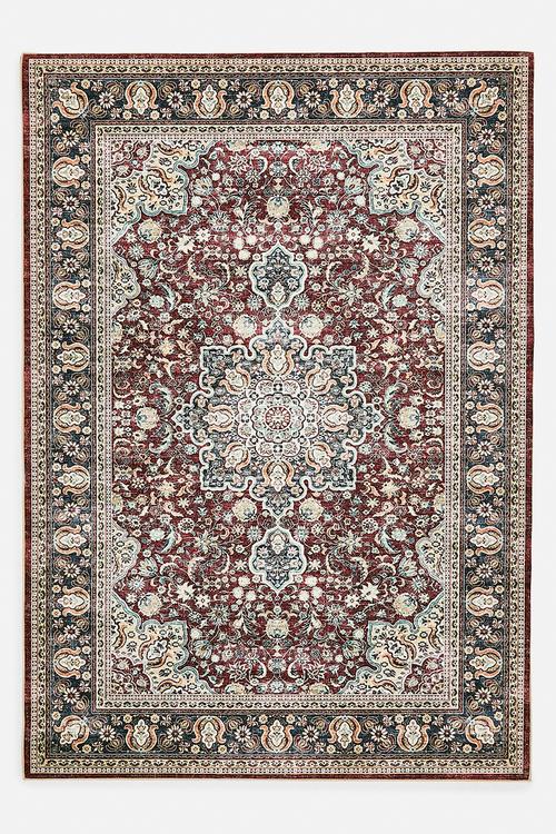 ラグ cotton mini rug 9dot brown Flo Cotton Printed Rug Rust