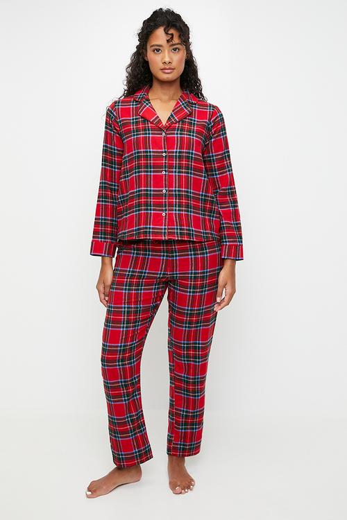 Pj ls flannel twill check - salsa
