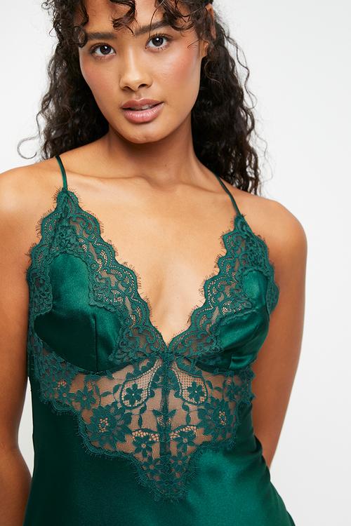 Sd long satin mya - green
