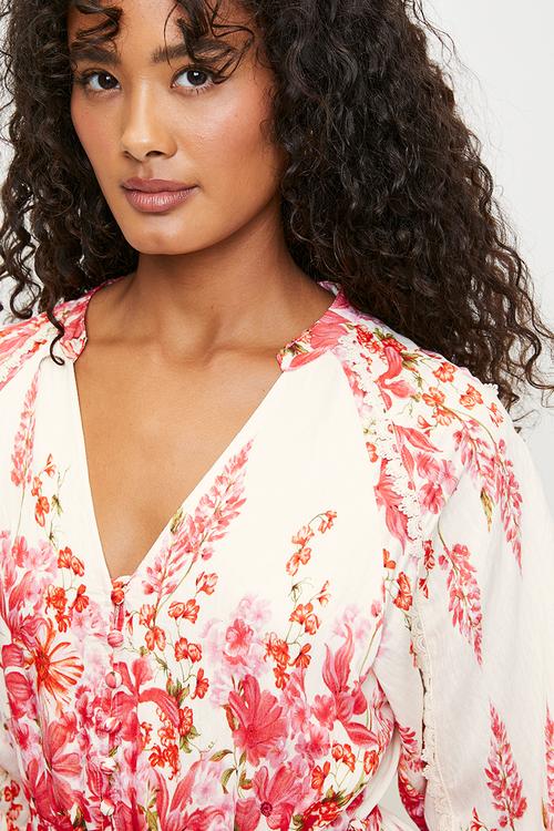 Red floral mini dress - multi 