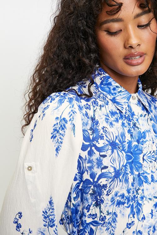 blue floral mini dress - blue 