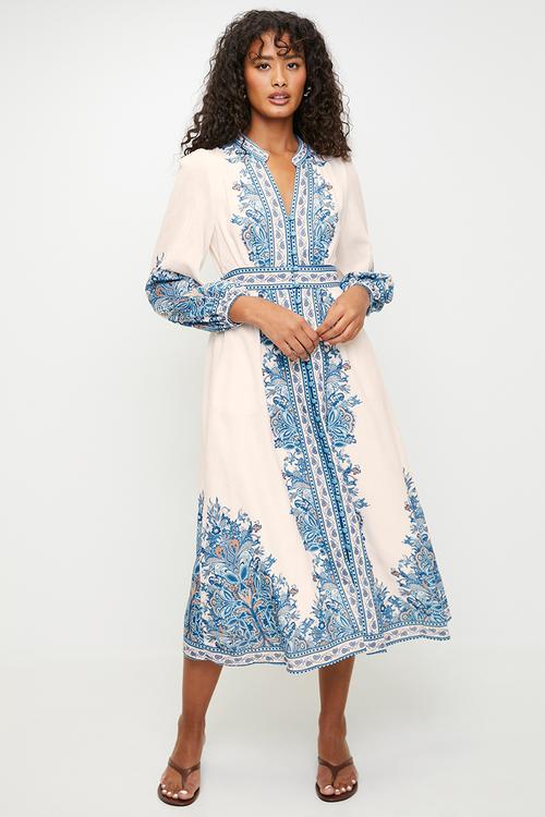 Blue Paisley Midi dress