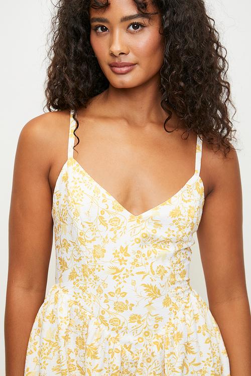 Yellow floral Maxi dress - yellow