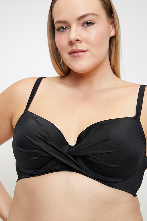 Light padded bikini top - black
